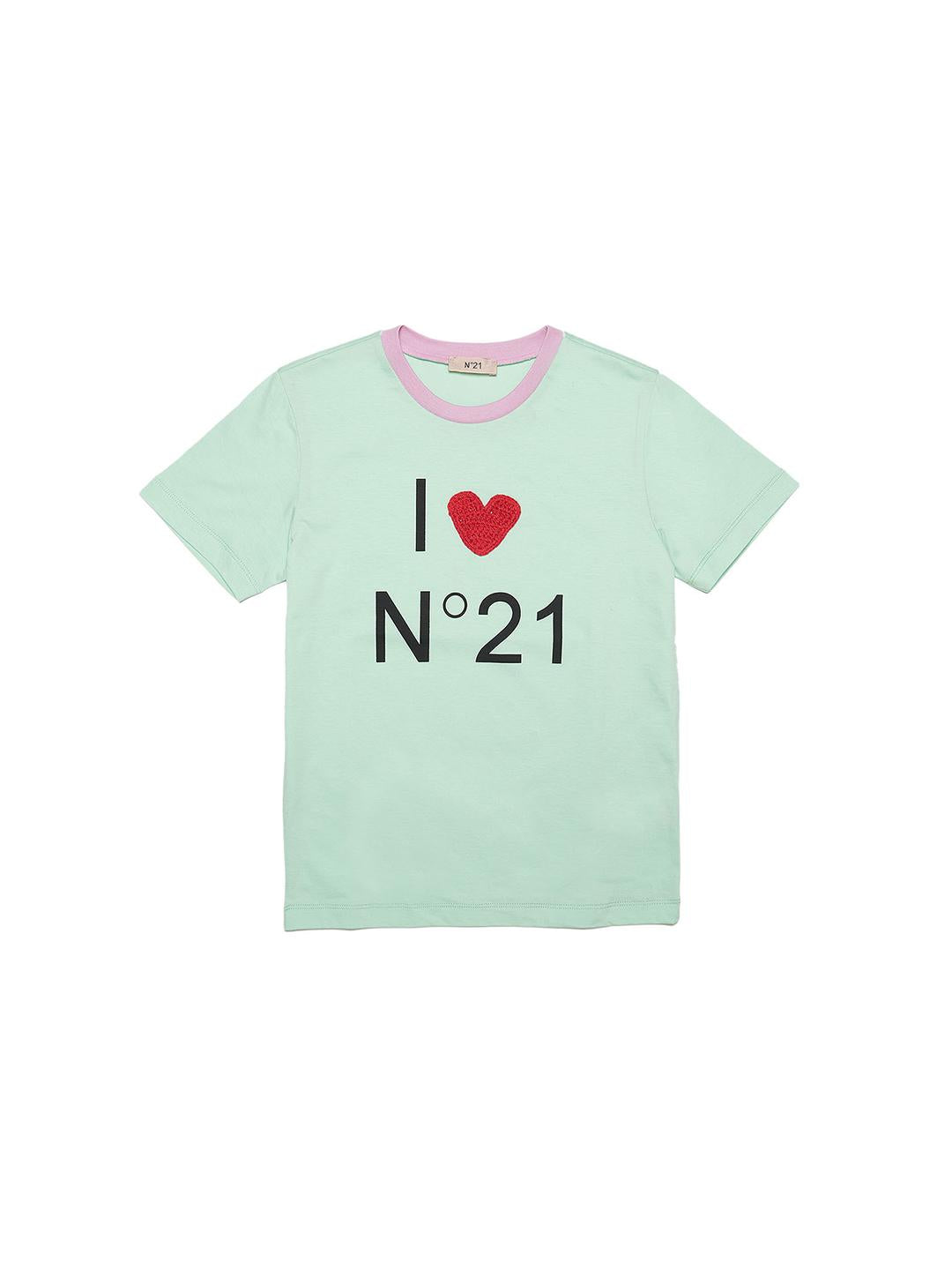 N21 kids t shirt verde con logo N21560 N0153 VERDE N° 21 
