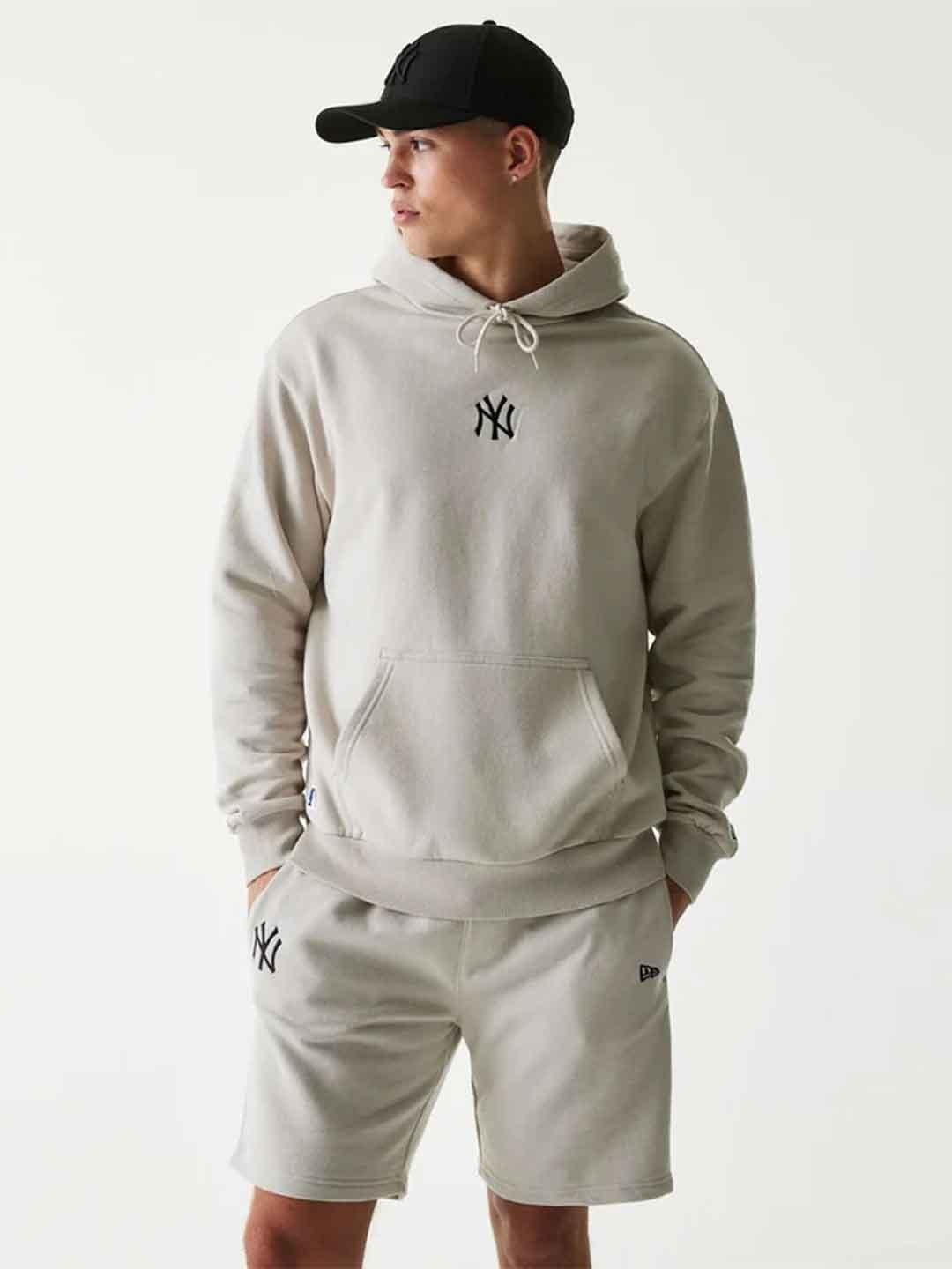 New Era felpa panna con logo nero 60675772 PANNA NEW ERA 