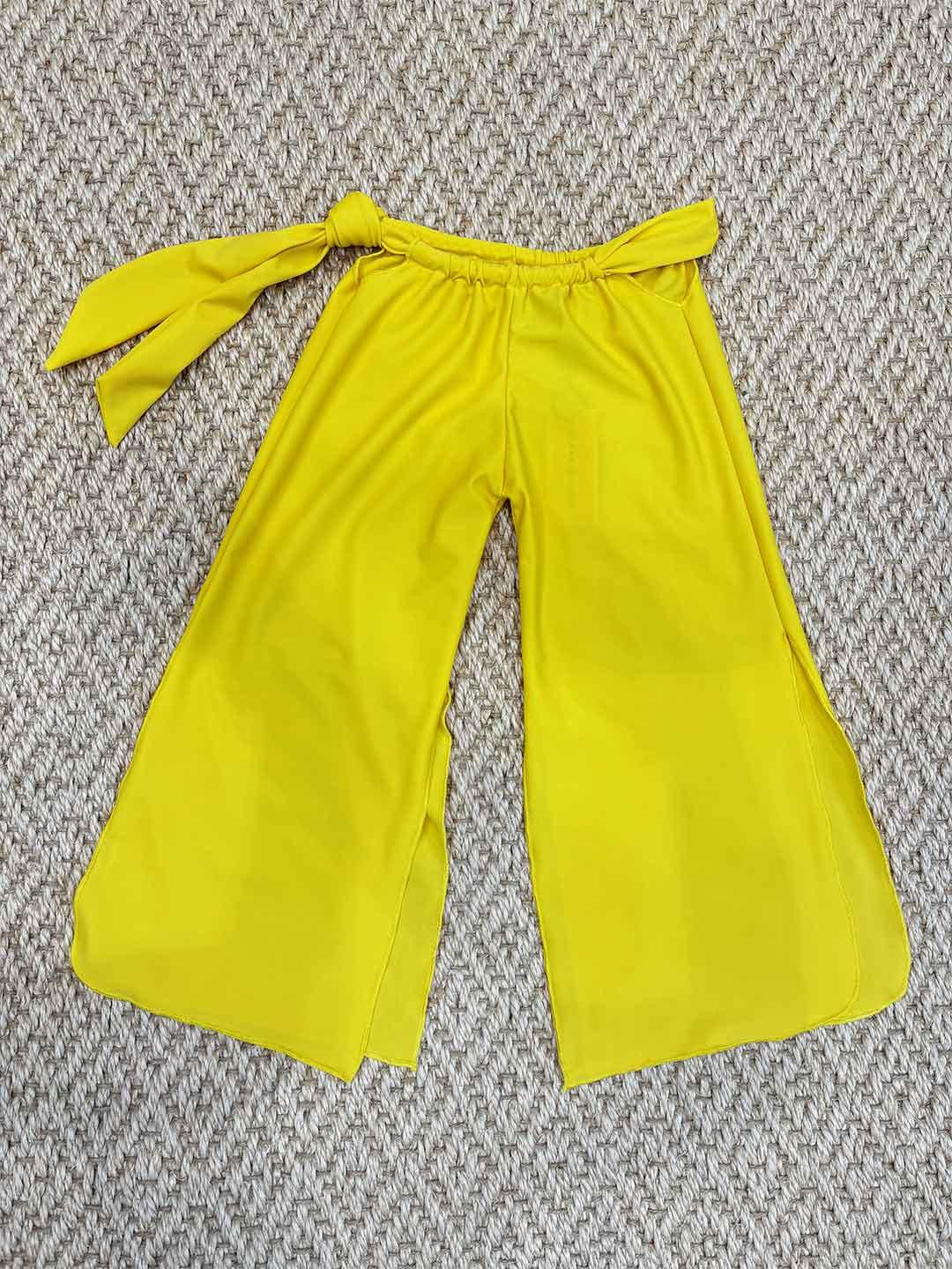 Island Coco pantaloni kids giallo con nodi ICJ864 GIALLO ISLAND COCO 