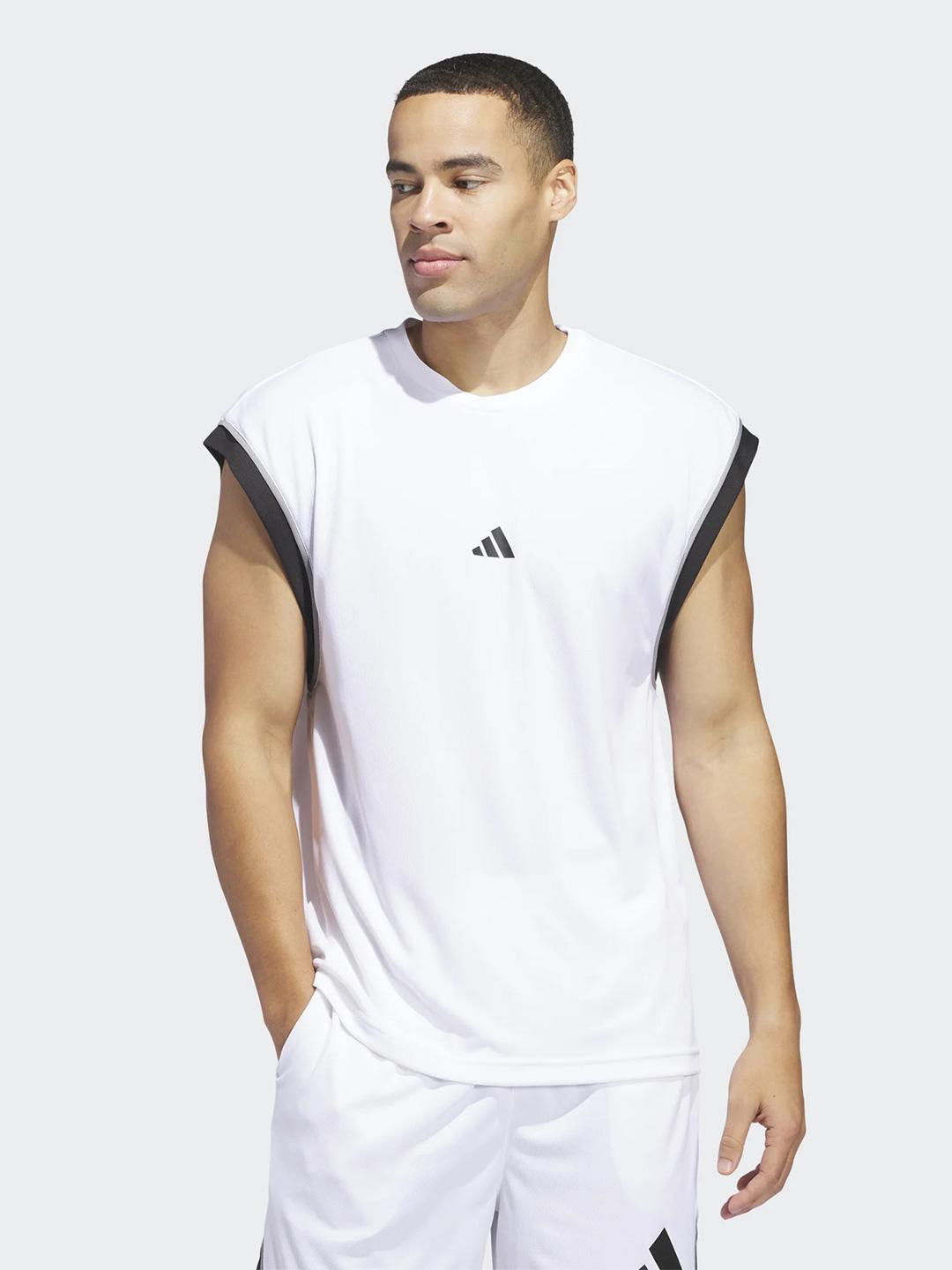 Adidas canotta bianco da basket JN4724 BIANCO ADIDAS 