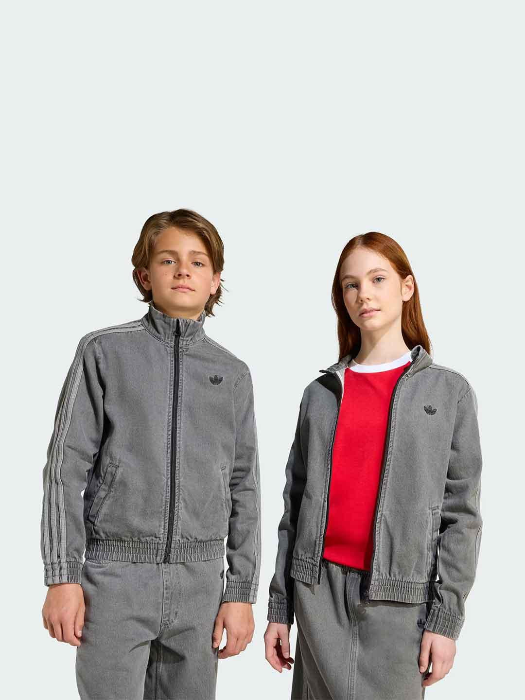 Adidas felpa kids grigio in denim JV7801 GRIGIO ADIDAS 