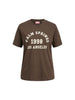 JJXX t-shirt marrone con stampa panna
