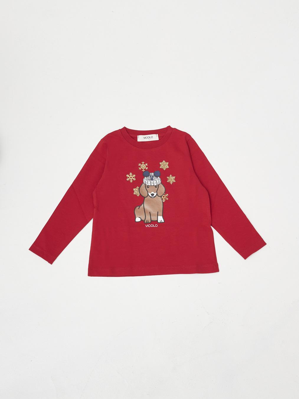 Vicolo kids maglia rossa con stampa 3141M0969 ROSSO VICOLO 