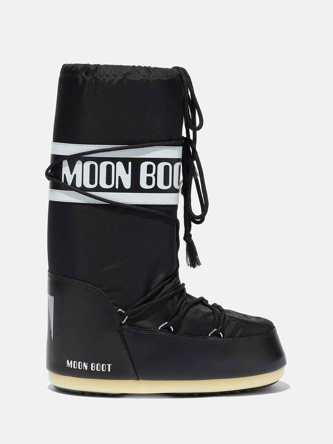 Moon Boot Icon stivale nero in nylon 1400440 NERO MOON BOOT 