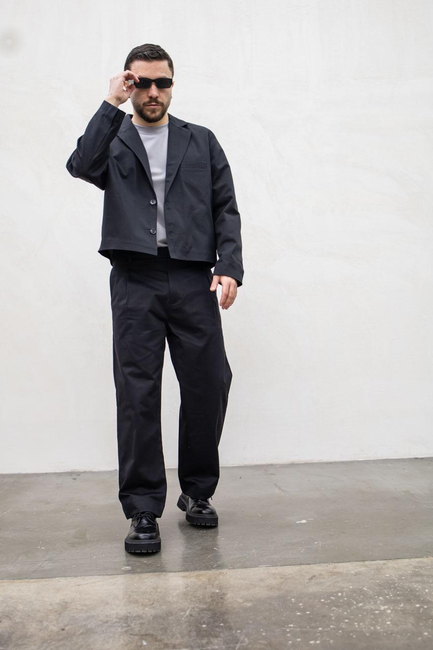 Present Day pantalone nero japan sartoriale PDP002 NERO PRESENT DAY 