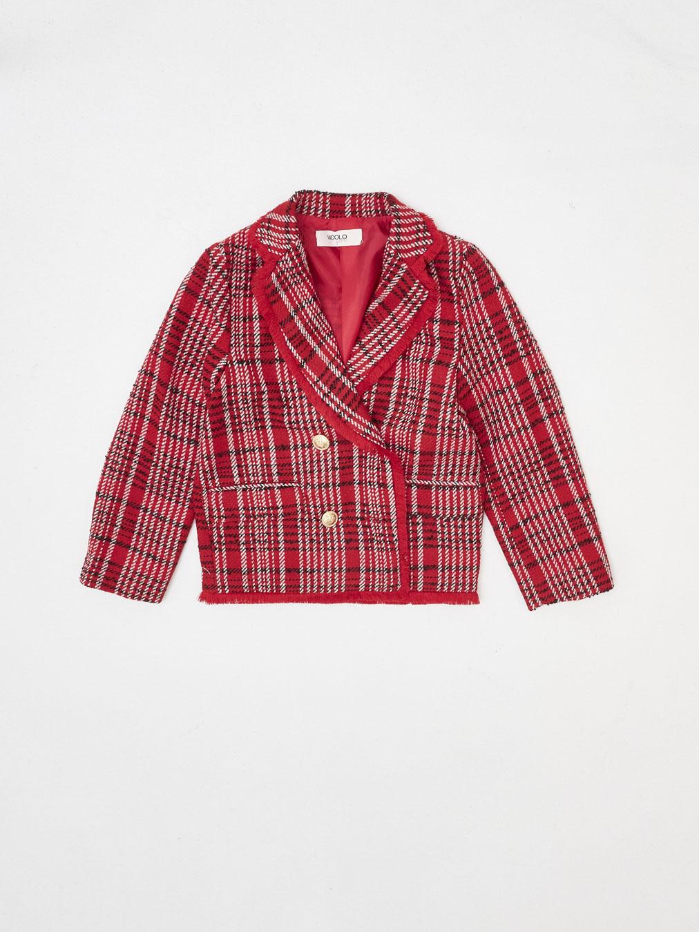 Vicolo kids giacca rossa fantasia scozzese 3141J0970 ROSSO VICOLO 