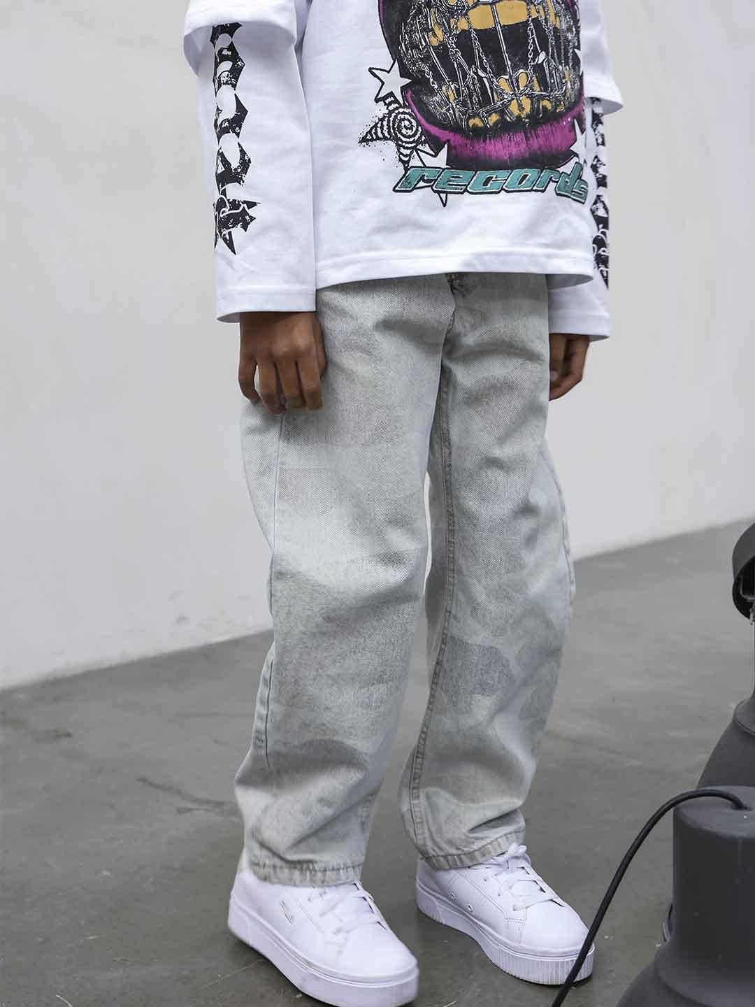 Present Day jeans kids sabbiato militare PRB006 JEANS PRESENT DAY 