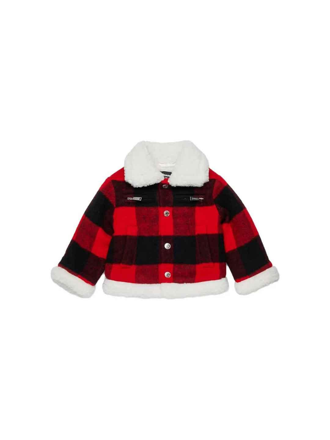 Dsquared 2 cappotto kids rosso a fantasia DQ3142 D0AE9 FANTASIA DSQUARED 2 