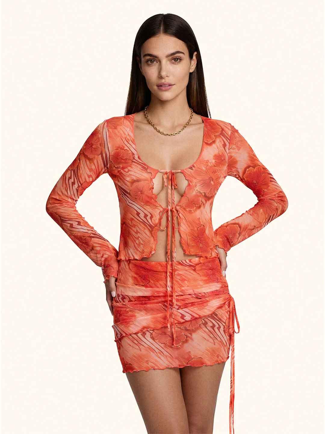 Me Fui top arancio a fantasia MF26-SW0316X12 ARANCIO ME FUI 