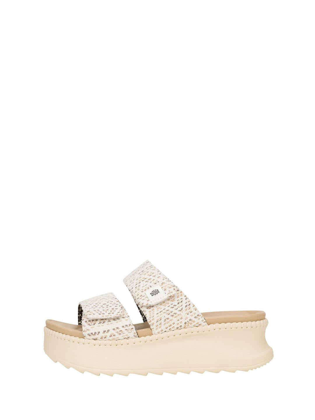 Hey Dude Delray sandali beige con zeppa 43210 BEIGE HEY DUDE 