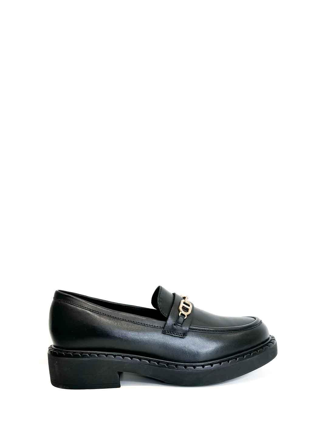 Twinset mocassini nero con logo oval T 252GCJ034 NERO TWINSET 