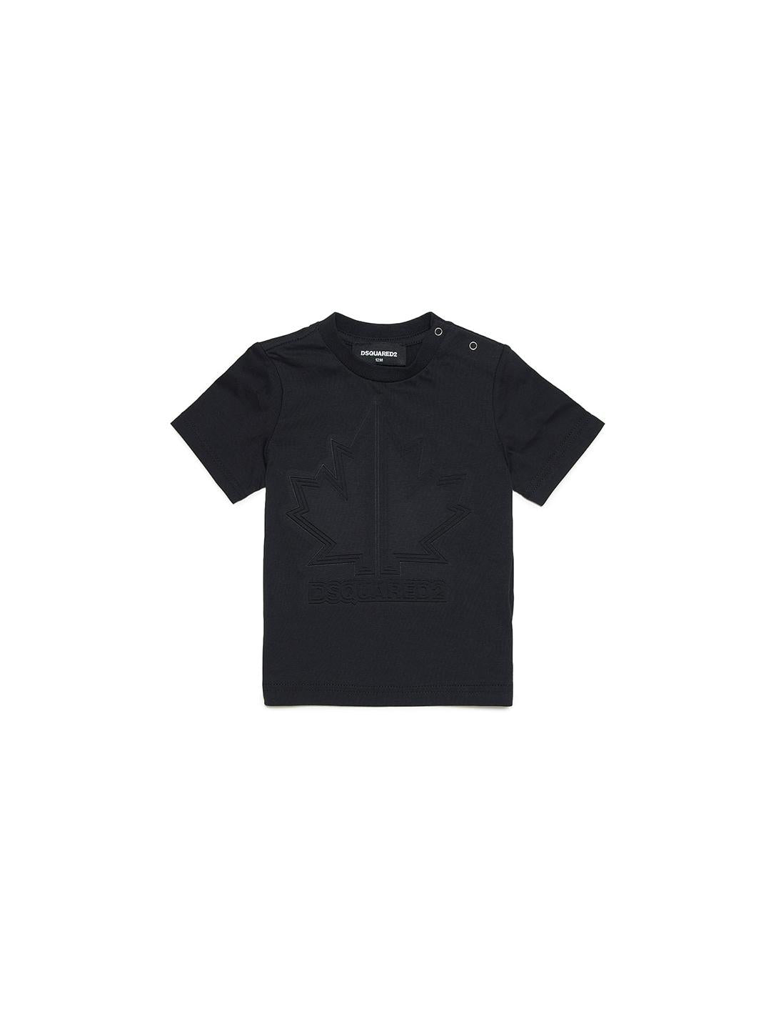 Dsquared2 t shirt nera con logo tono tu tono neonati DQ1540 D0A2E NERO DSQUARED 2 