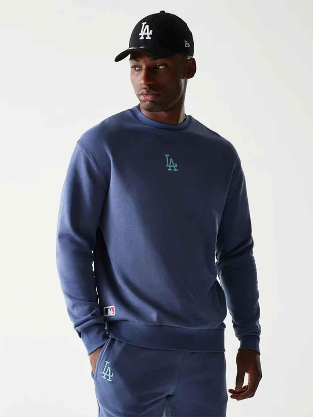 New Era felpa celeste con logo azzurro 60684482 CELESTE NEW ERA 