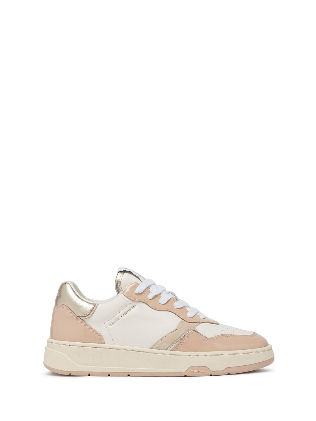 Crime Timeless Nude Sunglow sneakers bianco con tab oro 21302 BIANCO CRIME 