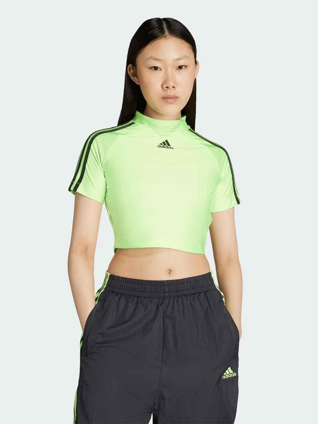 Adidas t-shirt verde crop JZ8280 VERDE ADIDAS 