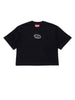 Diesel Tixan t-shirt nero crop con logo centrale