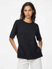 Pieces t-shirt nero con spacchi ai lati