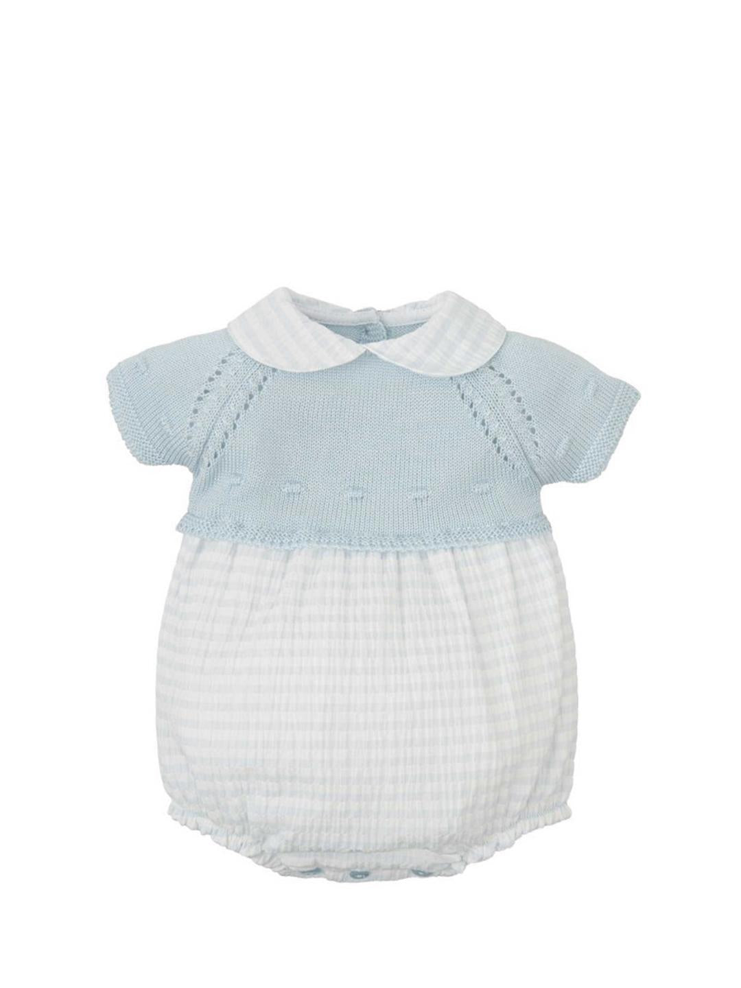 Babidu pagliaccetto neonato celeste a quadri 32373 CELESTE BABIDU 