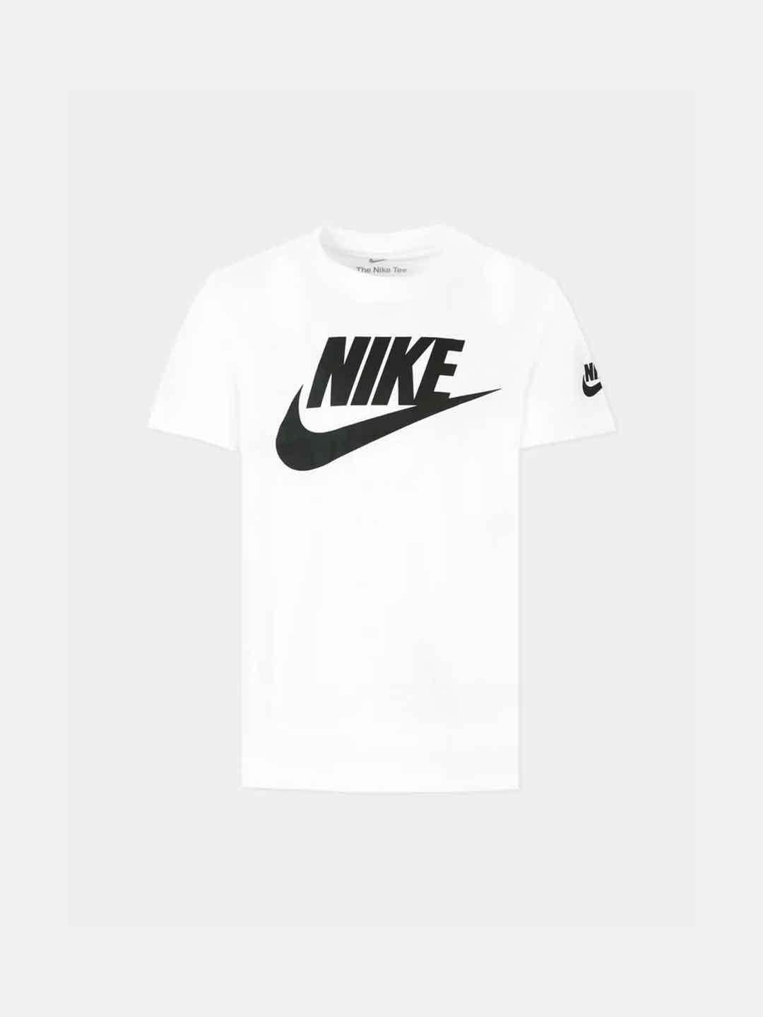 Nike t-shirt kids bianco con logo nero 86J575-001 BIANCO NIKE 