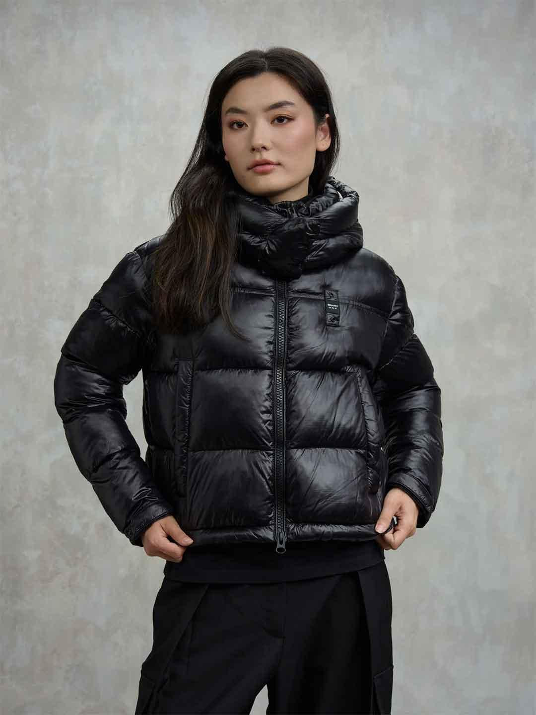 Blauer Gloria Micro Rip piumino nero crop 25WBLDC02170 NERO BLAUER 