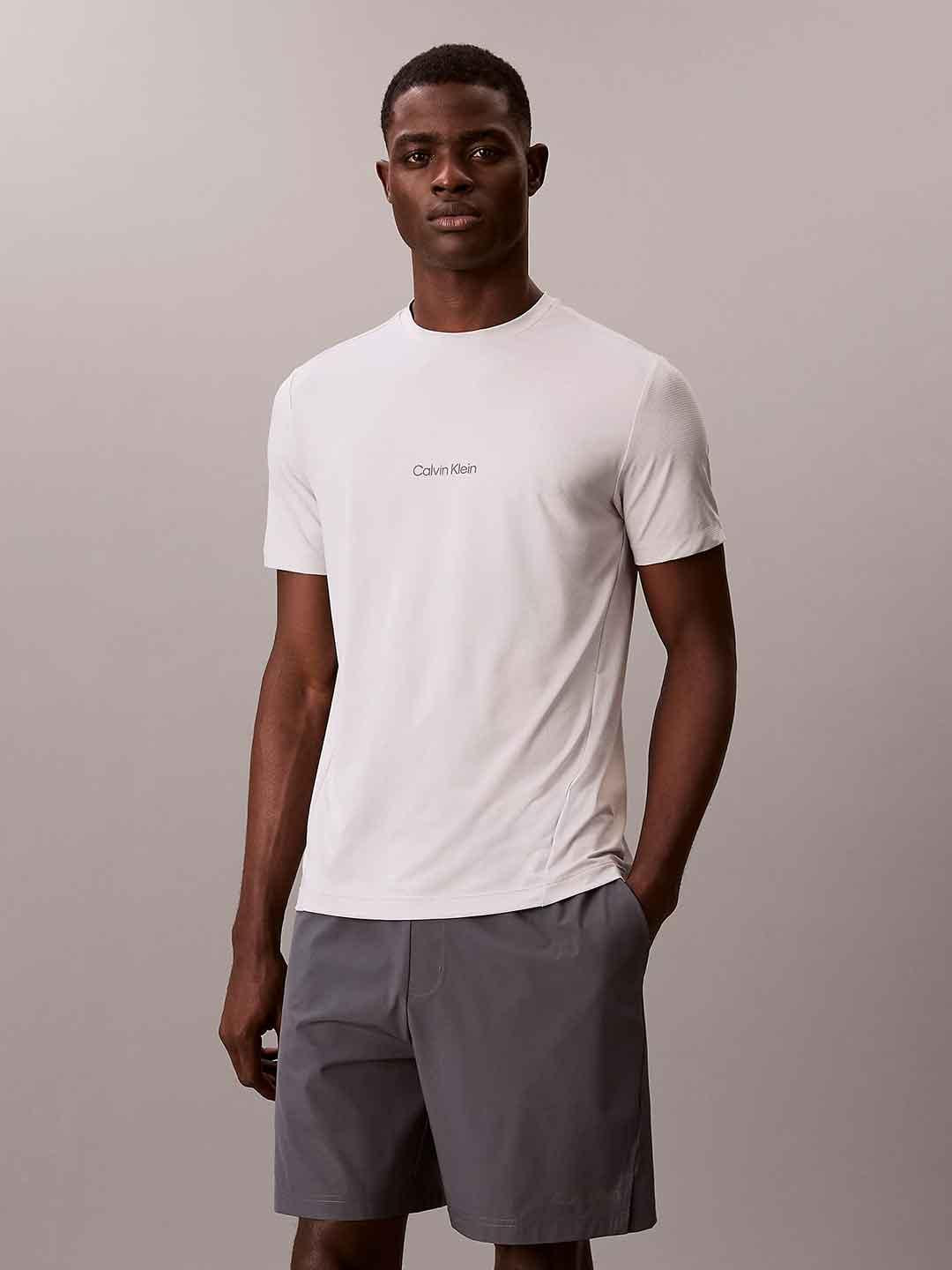 Calvin Klein t-shirt bianco con stampa nera LV00NM3021 100 BIANCO CALVIN KLEIN 