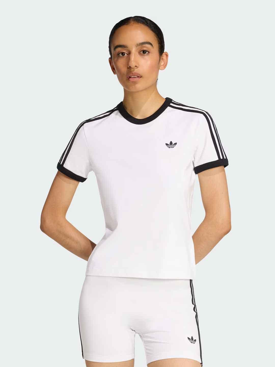 Adidas t-shirt bianco e nero KD3683 BIANCO ADIDAS 
