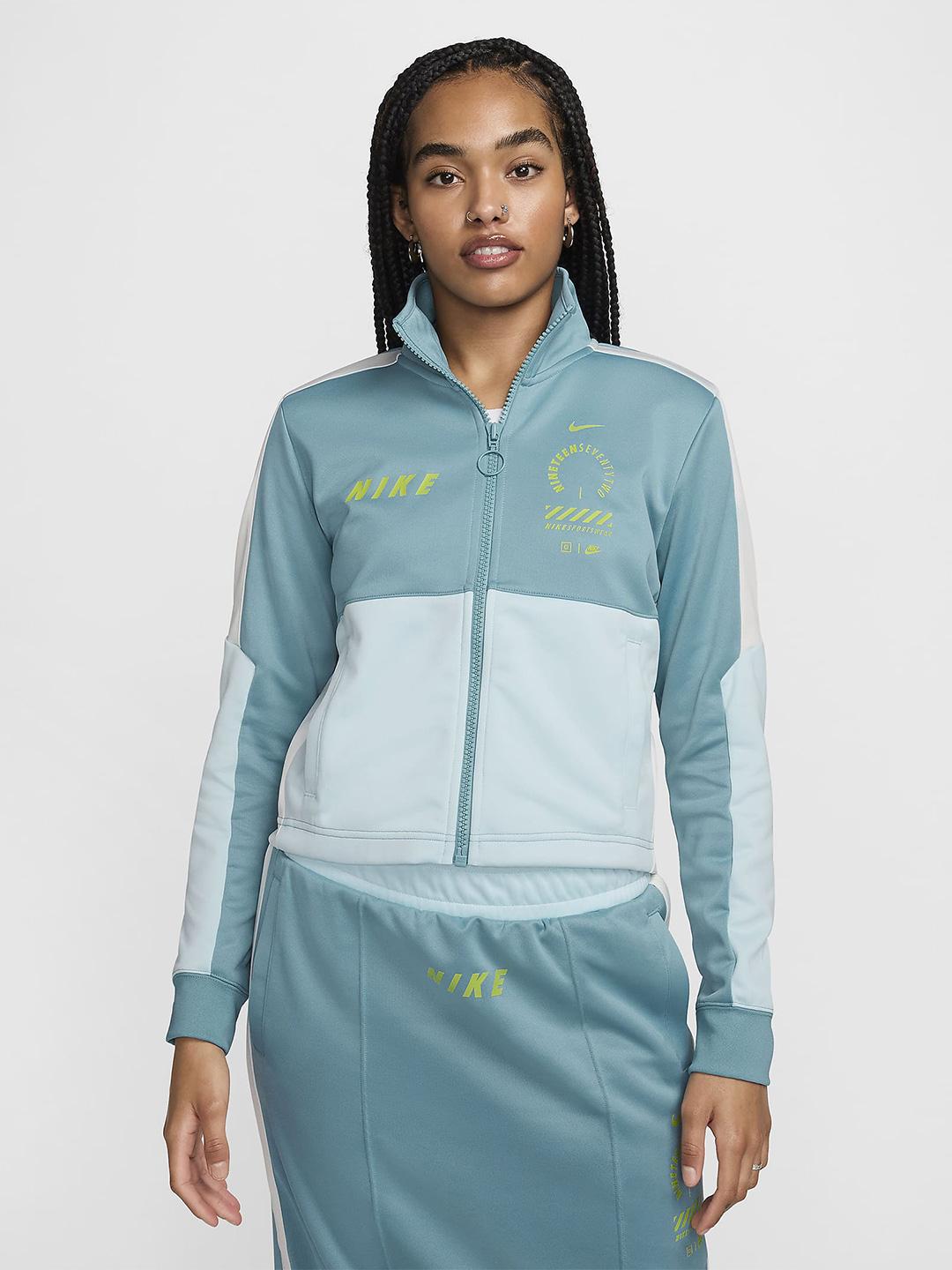 Nike felpa azzurro con zip HF5958-464 AZZURRO NIKE 