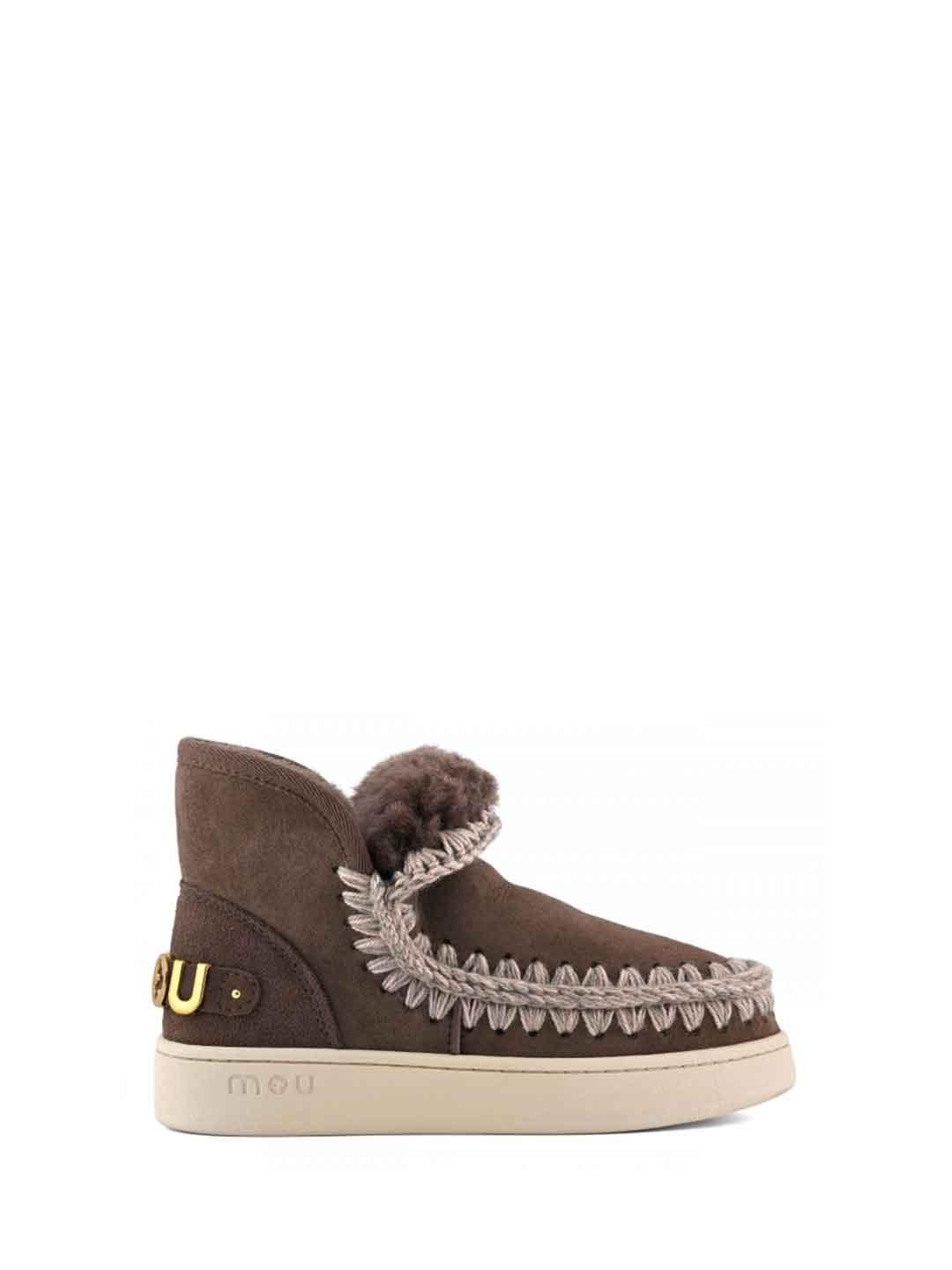 Mou New Eskimo Sneakers stivali marrone con logo oro FW741001A MARRONE MOU 