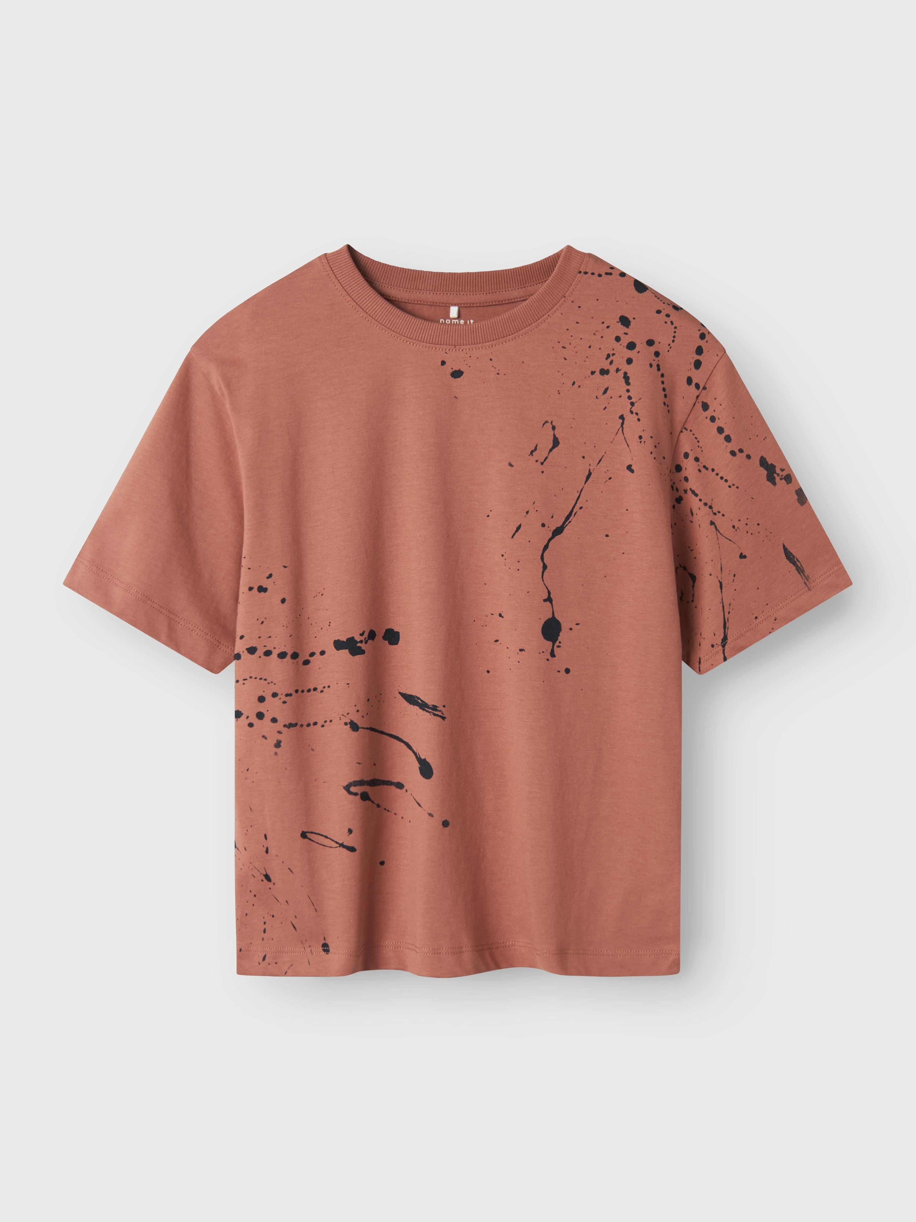 Name It t-shirt kids bordeaux con schizzi pittura 13238778 BORDEAUX NAME IT 