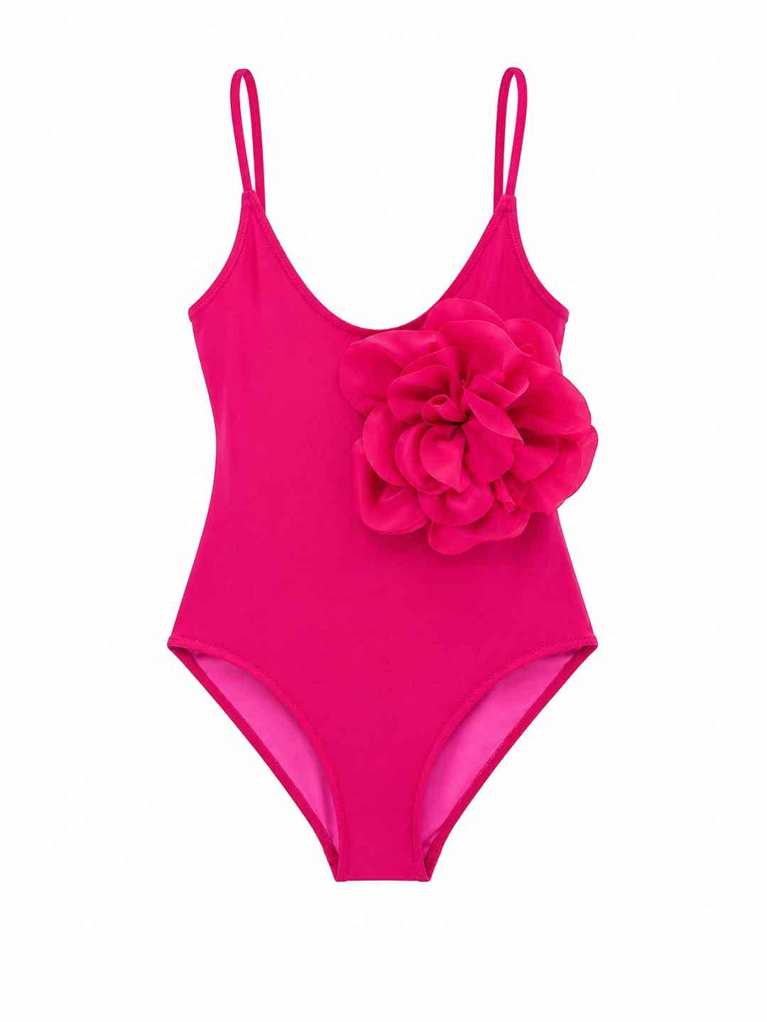 Island Coco costume kids fucsia intero con fiore 3-14 anni ICJ78 FUCSIA ISLAND COCO 