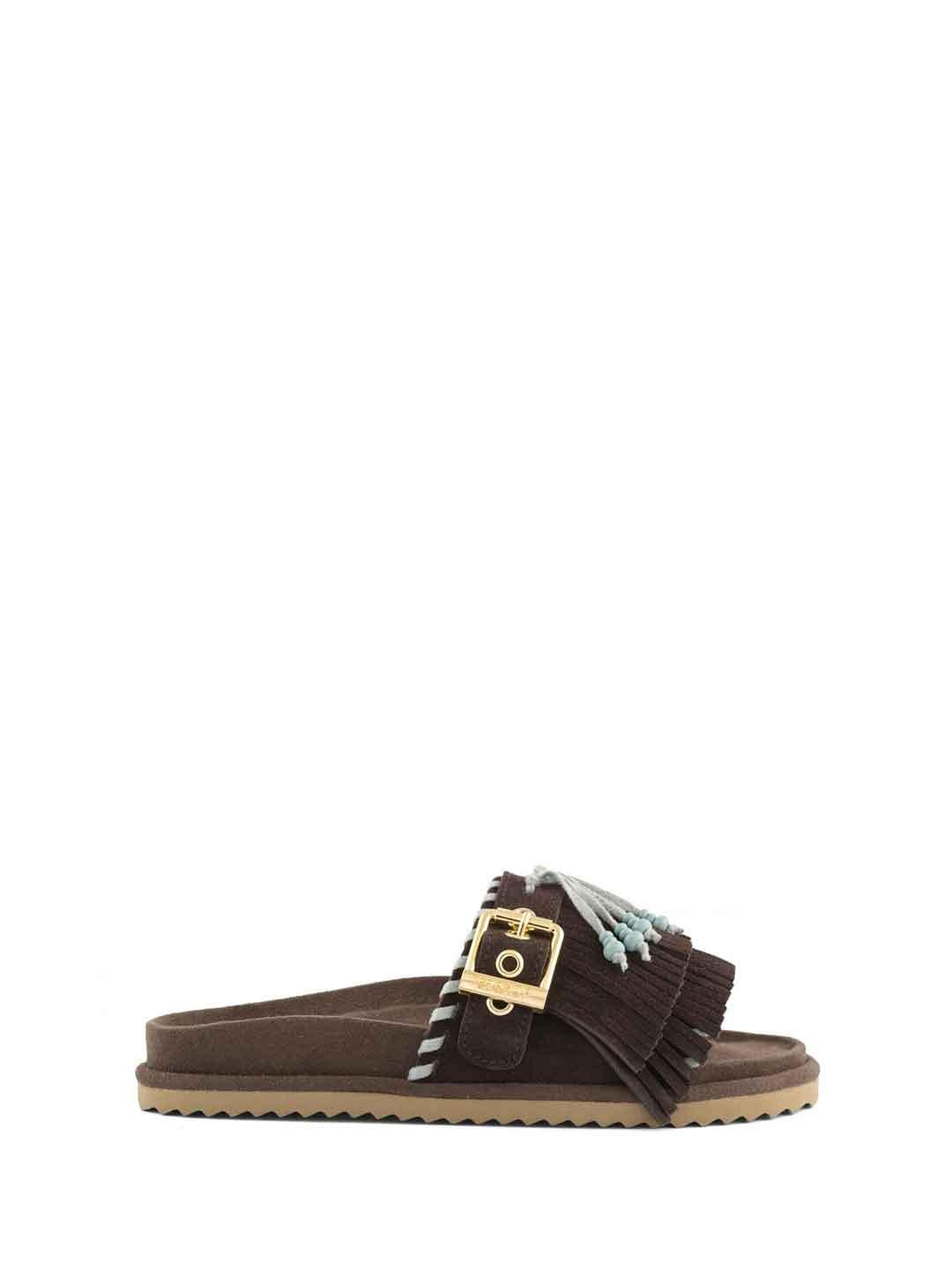 Colors Of California Slofiw sandali marrone con frange BIOW603 MARRONE COLORS OF CALIFORNIA 