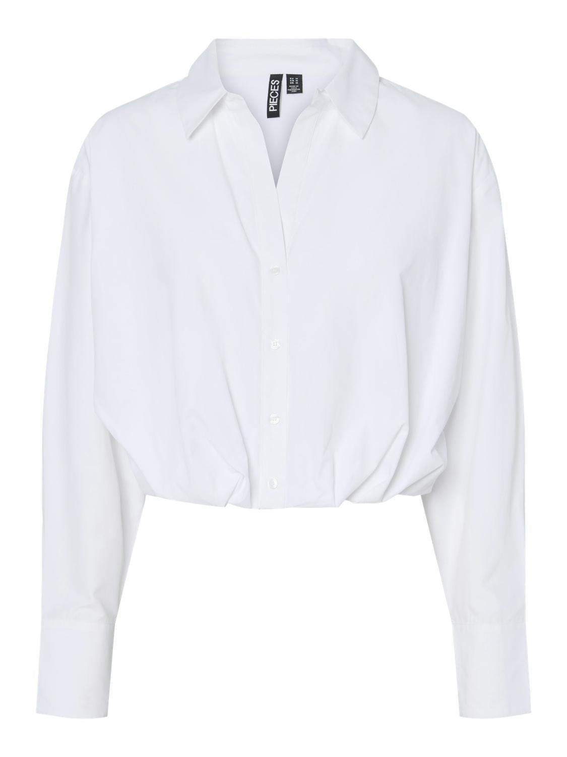 Pieces camicia bianco crop 17156975 BIANCO PIECES 