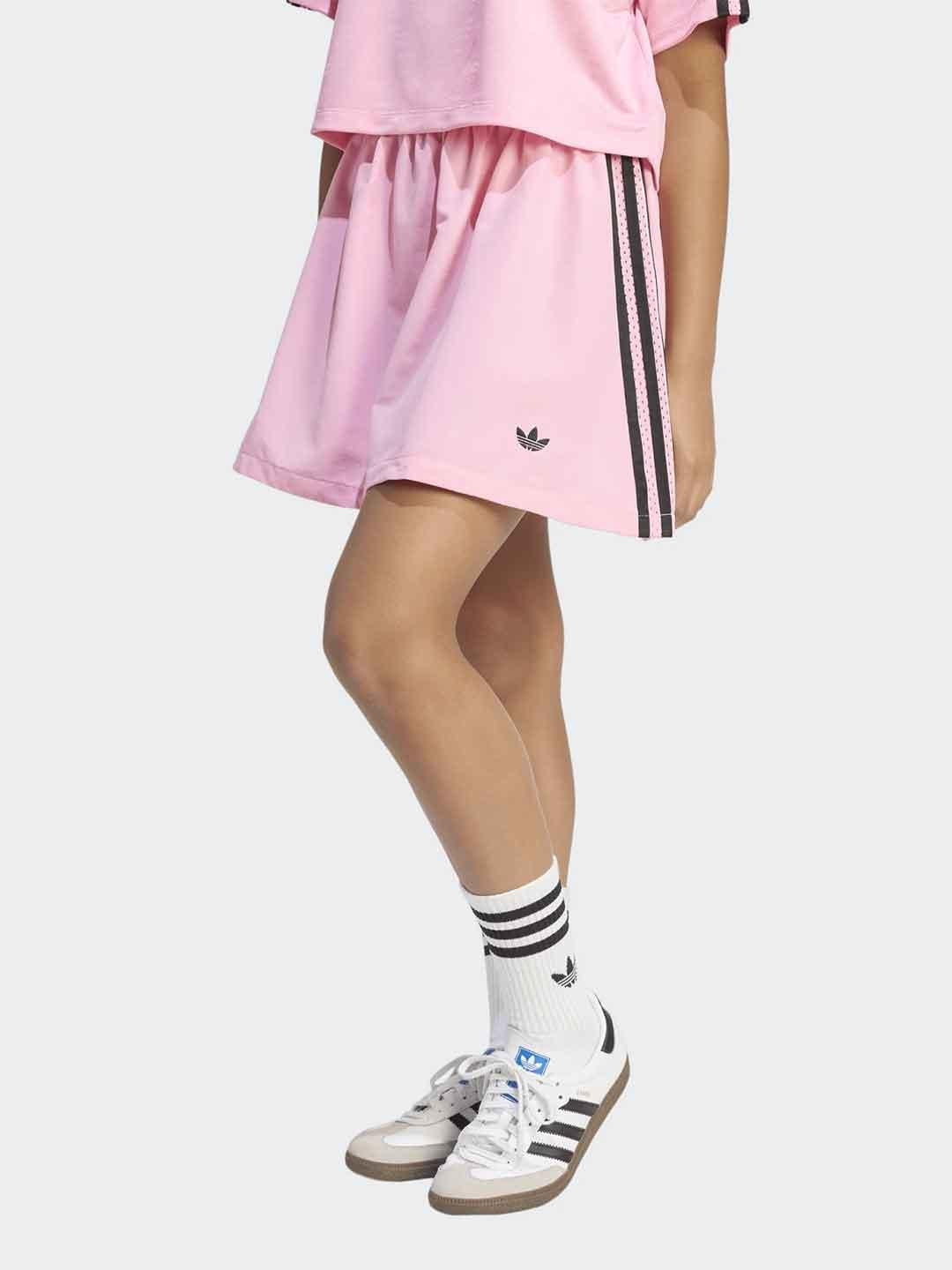 Adidas gonna kids rosa corta con bande nere - €50.00