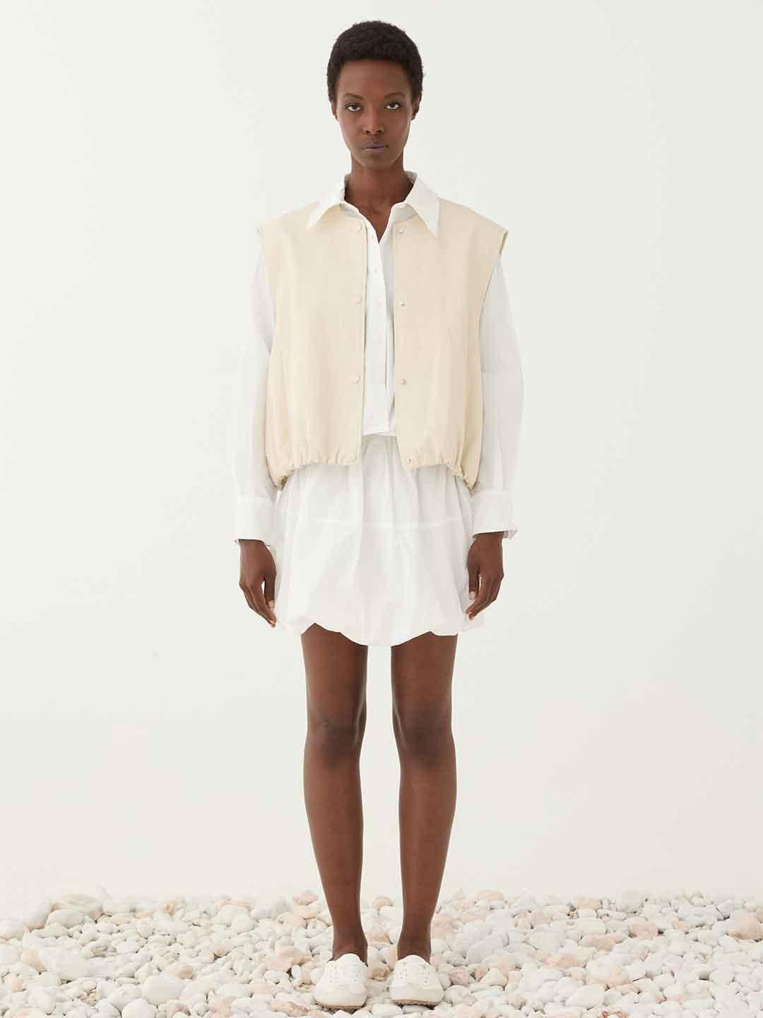 Eleh gilet panna in pelle SS260162 PANNA ELEH 