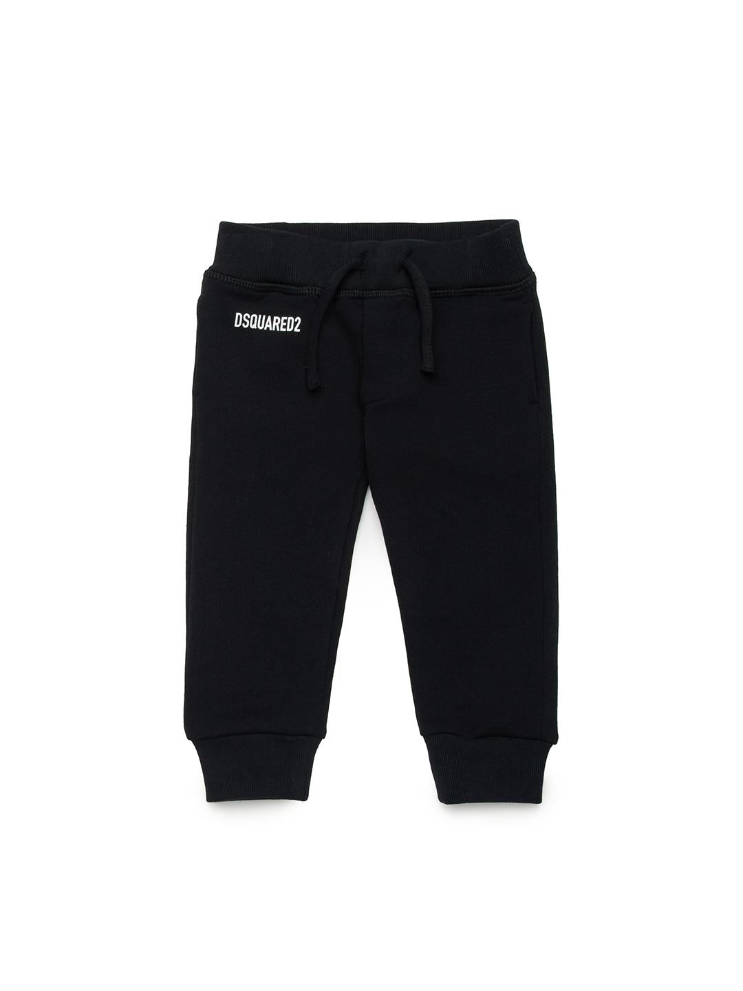 Dsquared 2 pantalone neonato di tuta nero con stampe DQ2547 D003G NERO DSQUARED 2 