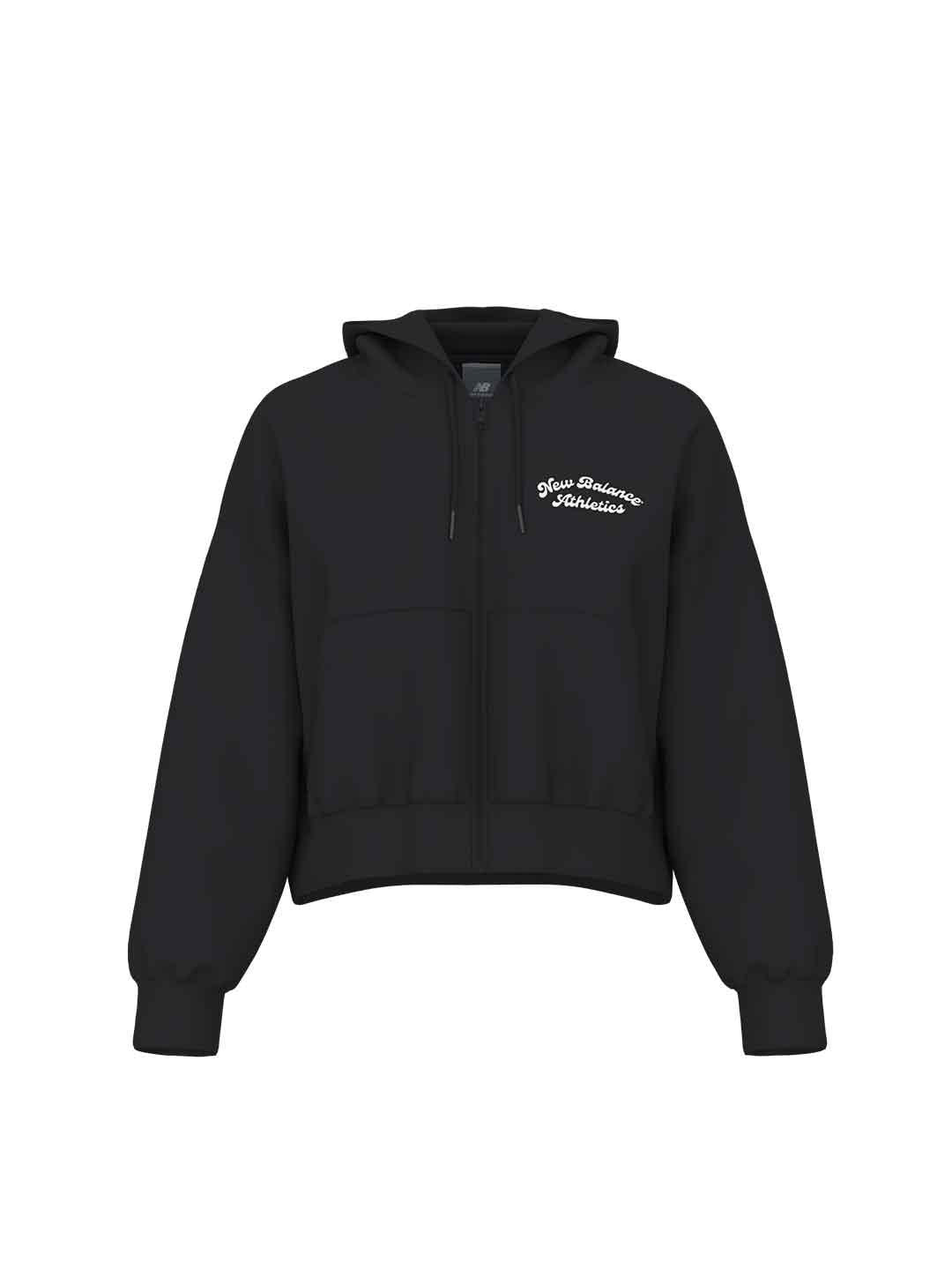 New Balance felpa nero con zip crop WJ53509BK NERO NEW BALANCE 