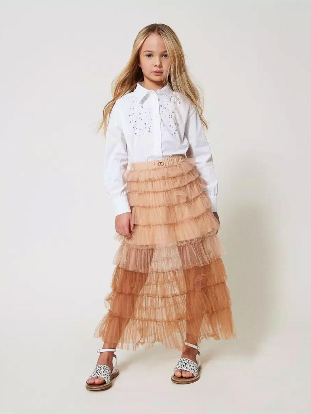 Twinset gonna kids beige lunga in tulle 2QS1 BEIGE TWINSET 