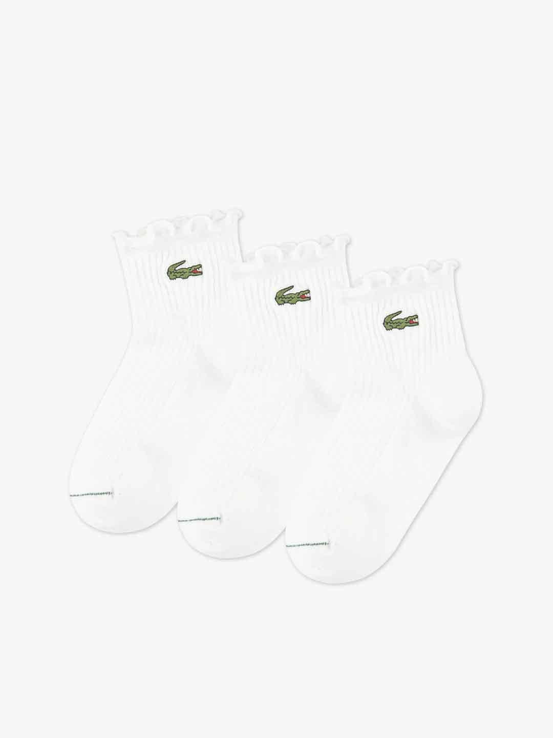 Lacoste calzini kids bianco con volant 3 paia 4-9 anni G46509 W8L BIANCO LACOSTE 