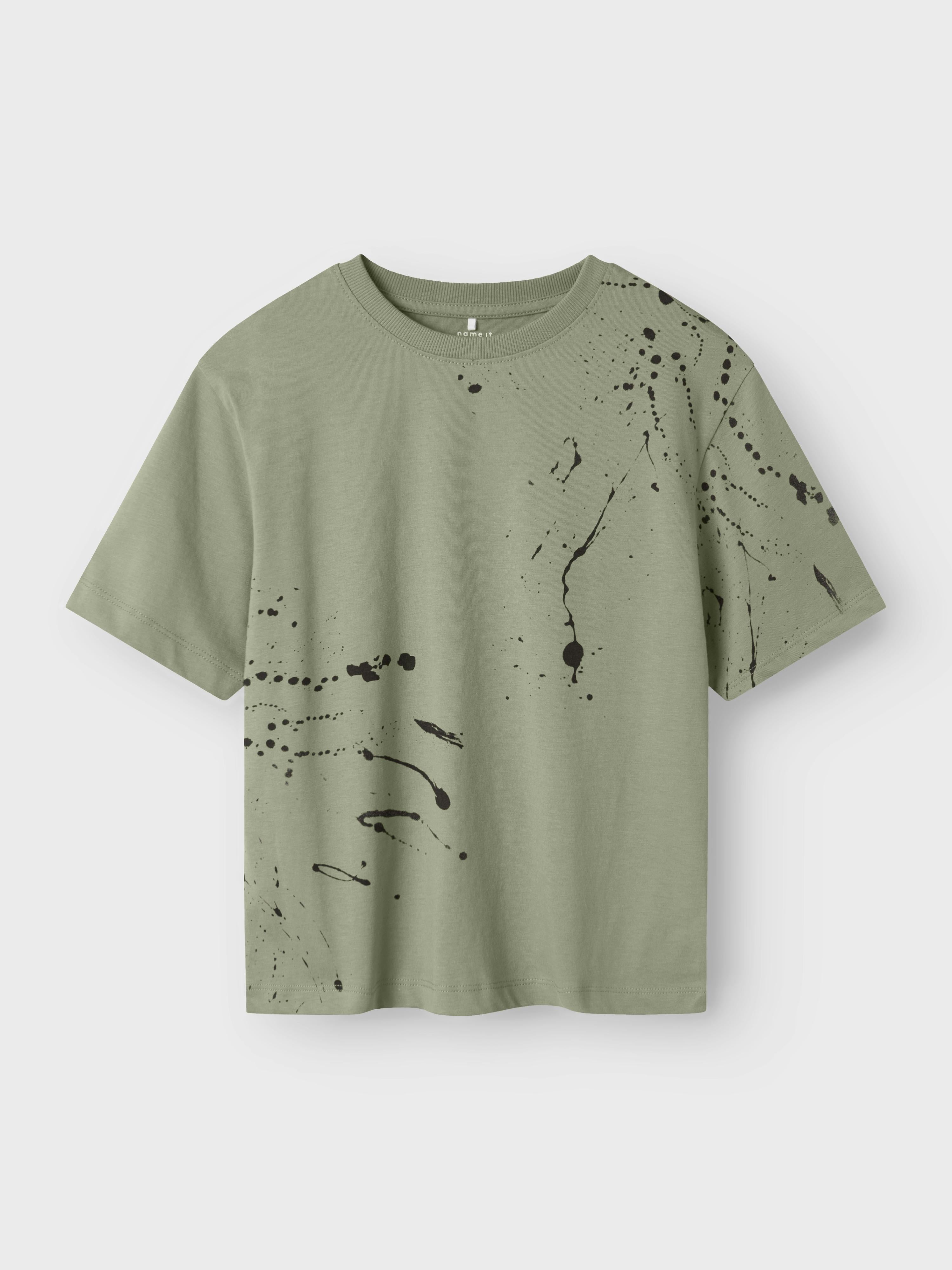 Name It t-shirt kids verde con schizzi pittura 13238778 VERDE NAME IT 