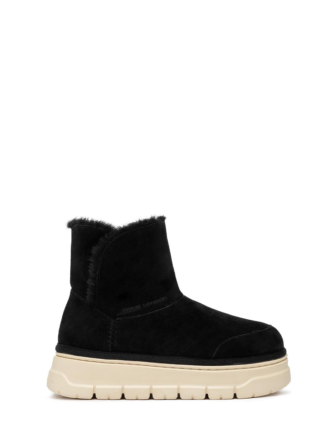 Crime Snooze Boot High sneakers nero alto con pellicia 21991 NERO CRIME 
