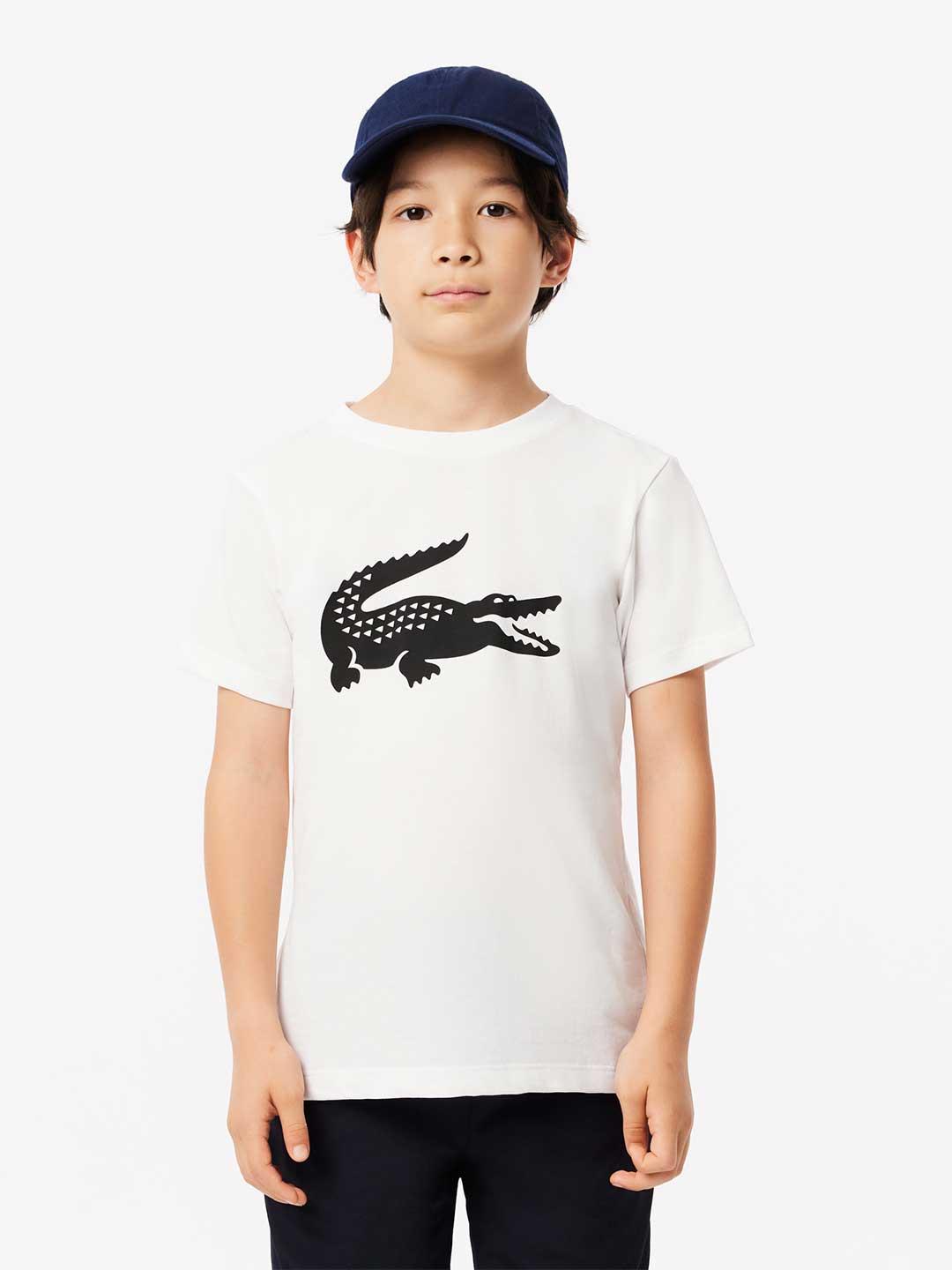 Lacoste t-shirt kids bianco con big logo TJ2910 BIANCO LACOSTE 