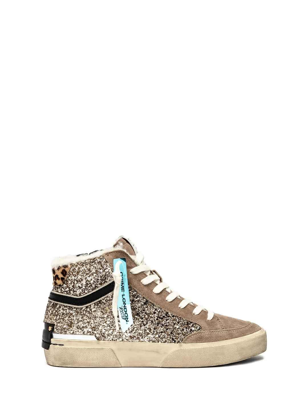 Crime Recut High sneakers beige con pelliccia 25170 BEIGE CRIME 