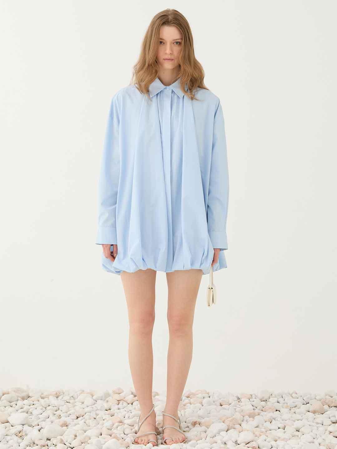 Eleh abito celeste con bottoni SS260296 CELESTE ELEH 