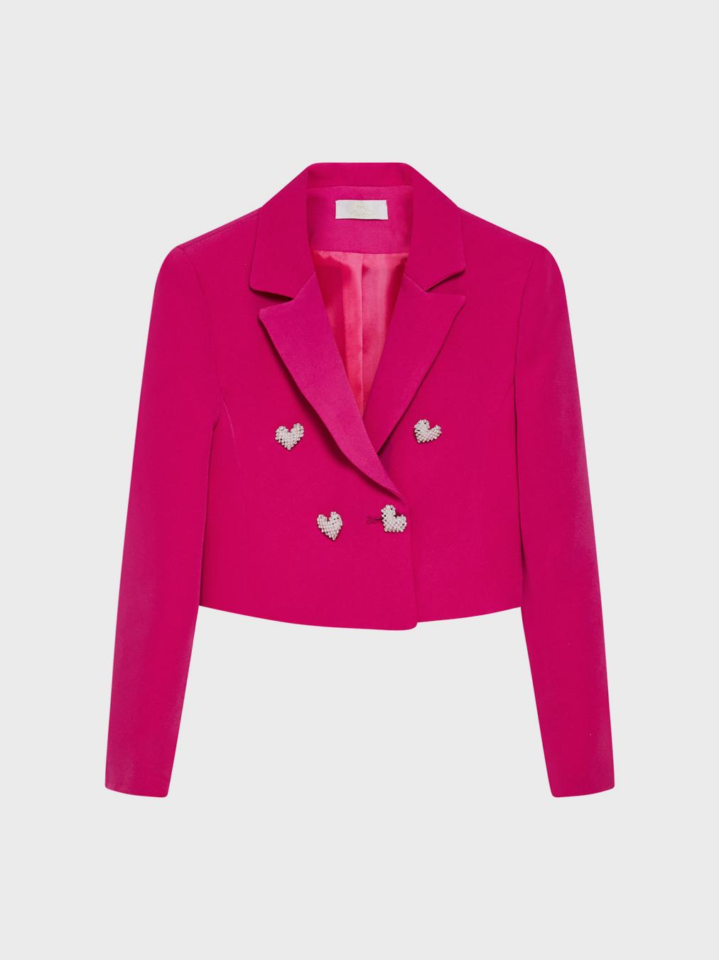 Fun & fun kids coordinato giacca e pantaloncini fucsia<BR/> FNCBJK14041-14042 FUCSIA FUN & FUN 
