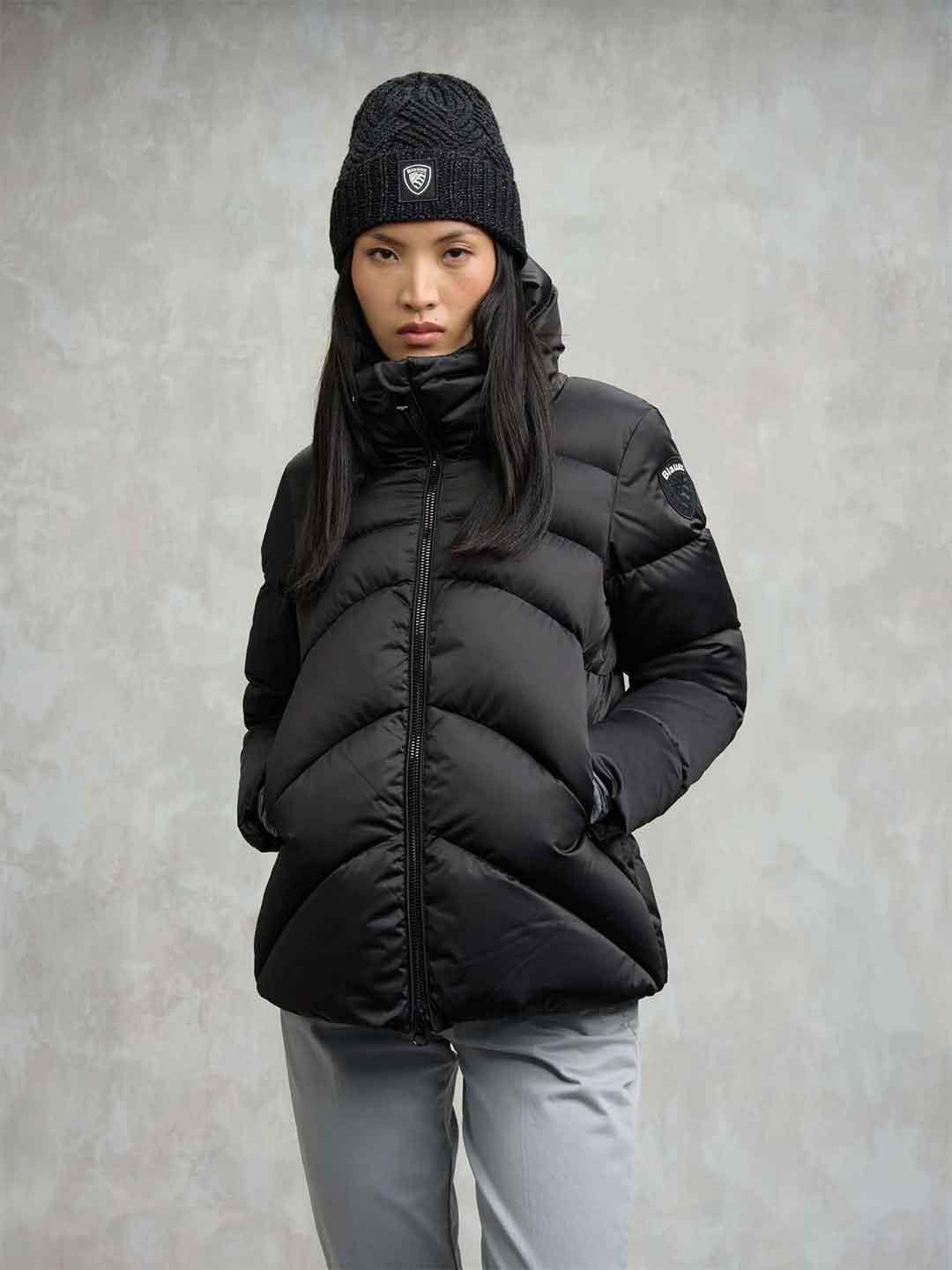 Blauer Maryland piumino nero collo ampio 25WBLDC03206 NERO BLAUER 