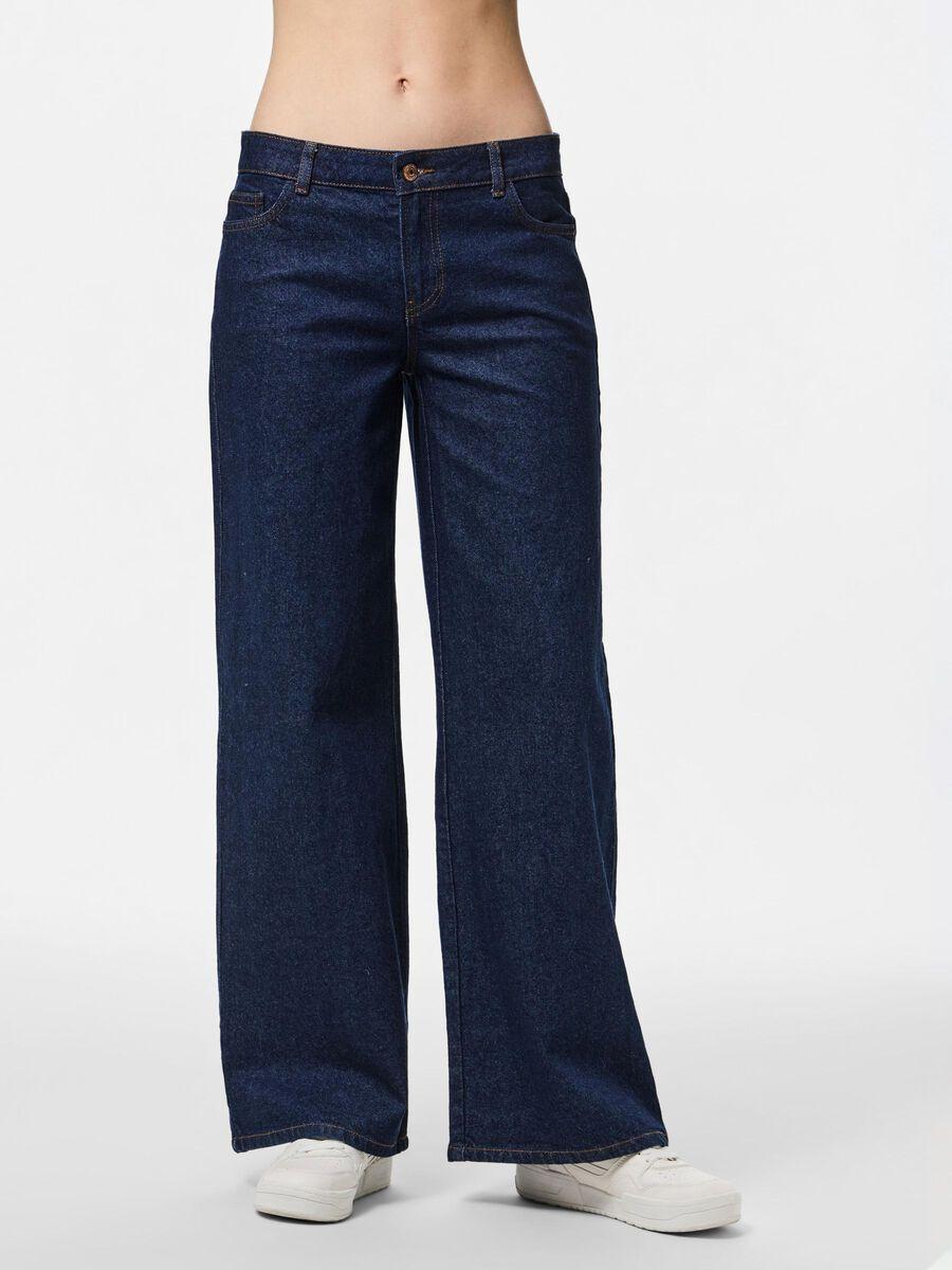 Pieces jeans blu wide fit 17153794 BLU PIECES 