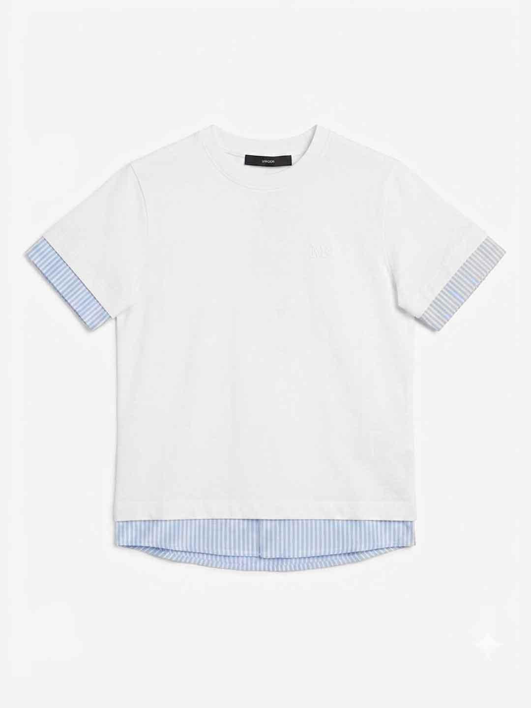 Im Brian t-shirt kids bianco con orli a camicia TS3745J BIANCO I'M BRIAN 