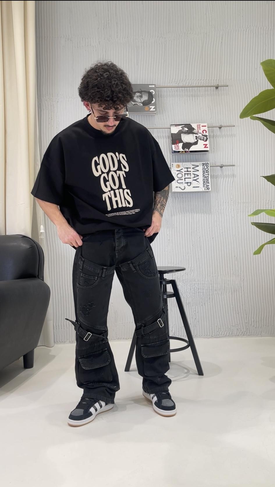 Cianotic jeans nero baggy con tasconi SUPER BAGGY 348 NERO CIANOTIC 