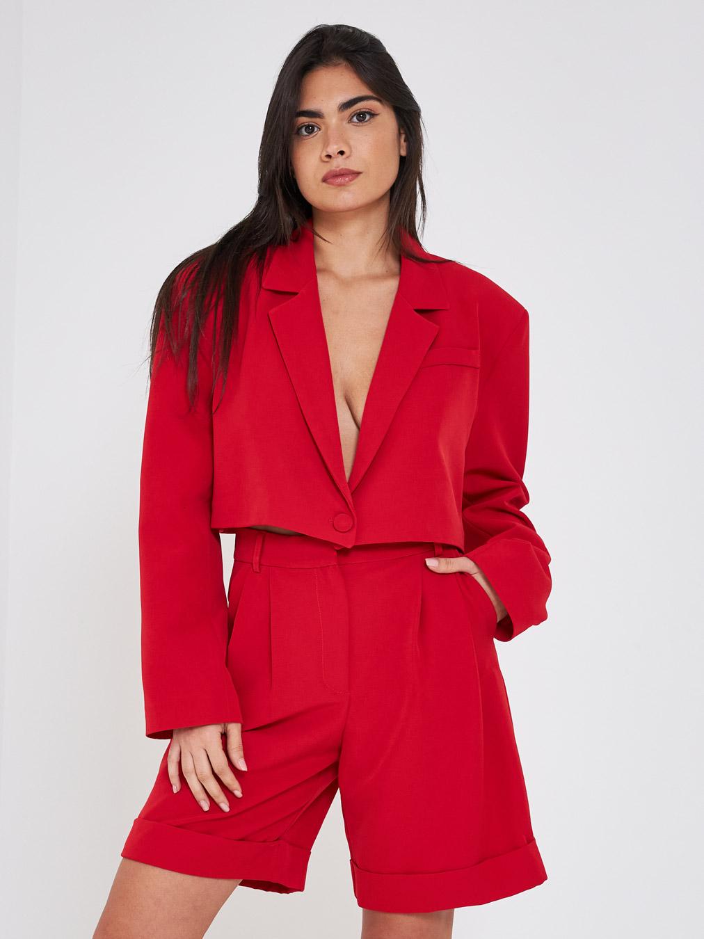 Kostumn blazer rosso crop over KI2346 ROSSO KOSTUMN 