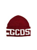 GCDS cappello kids bordeaux in lana